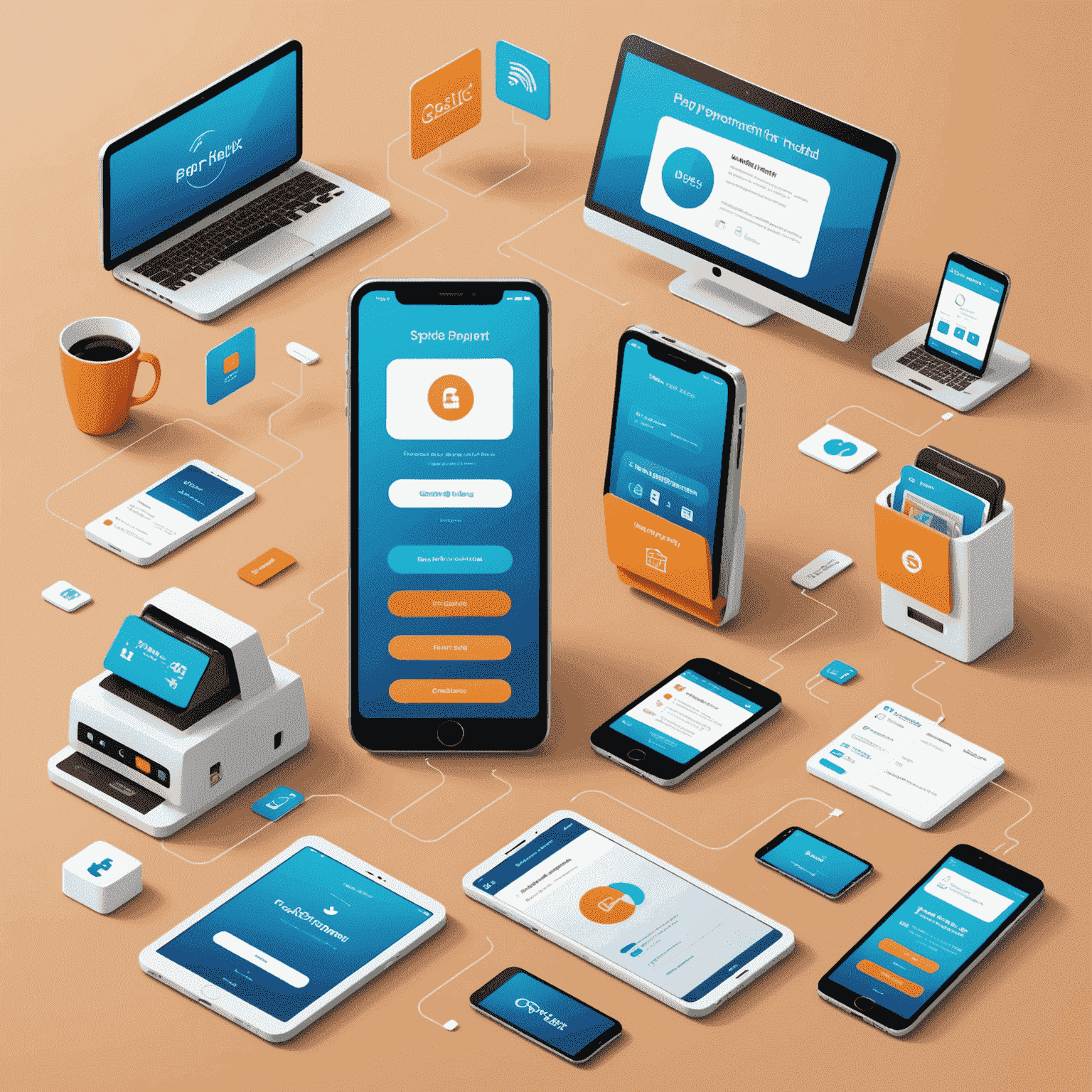 Illustration showing various fine payment methods including mobile app, online portal, and kiosk