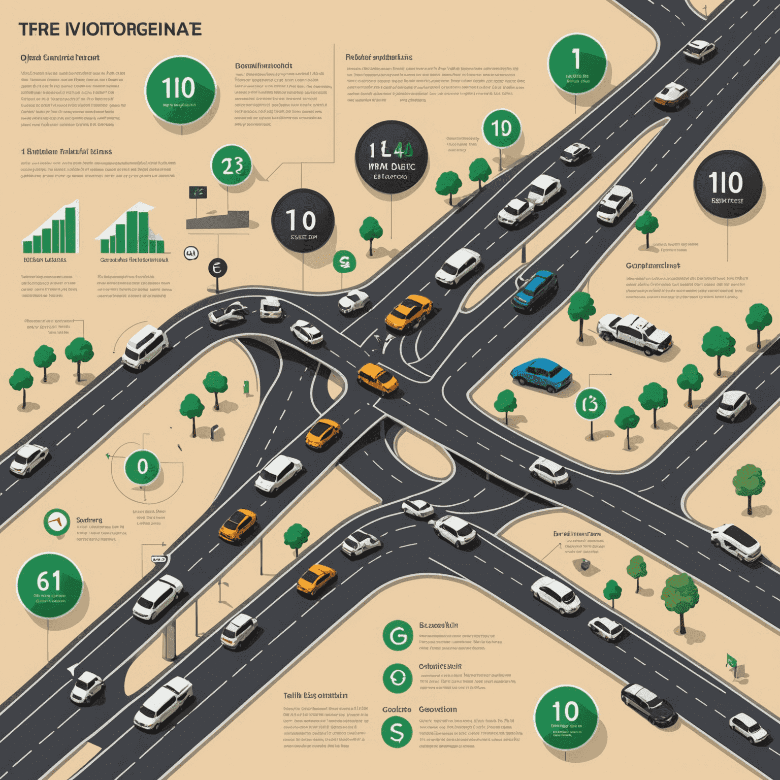 Infographic displaying various traffic violation symbols and corresponding fine amounts in UAE currency